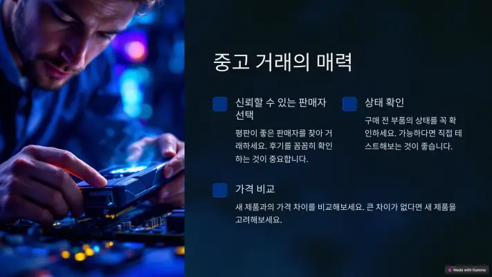 컴퓨터 부품 중고 거래의 매력